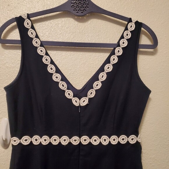 J. Crew Sleeveless V Neck Empire Cut Dress Eyelet Lace Lined Women's Size 2 - Picture 5 of 16